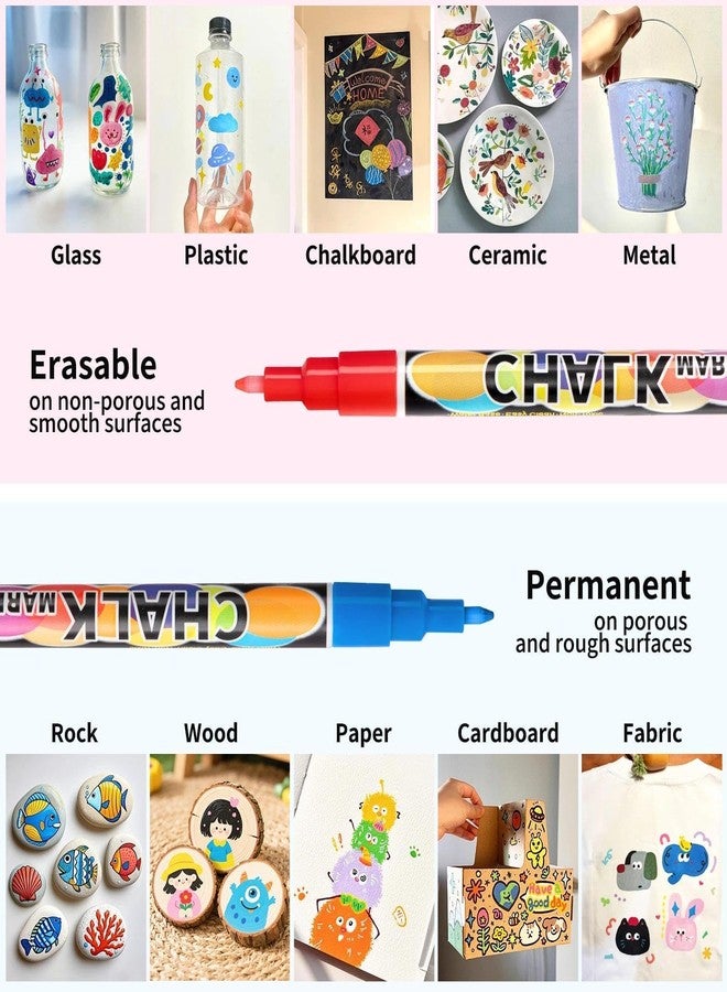 Joyask Extra Fine Tip Chalk Markers for Blackboard&Glass (Pack of 24, 1mm Tip), Liquid Chalk Pens for Dry Erase Board, Washable Markers Paint and Drawing for Chalkboards, Windows, Bistro, Cars, Signs - Image 5